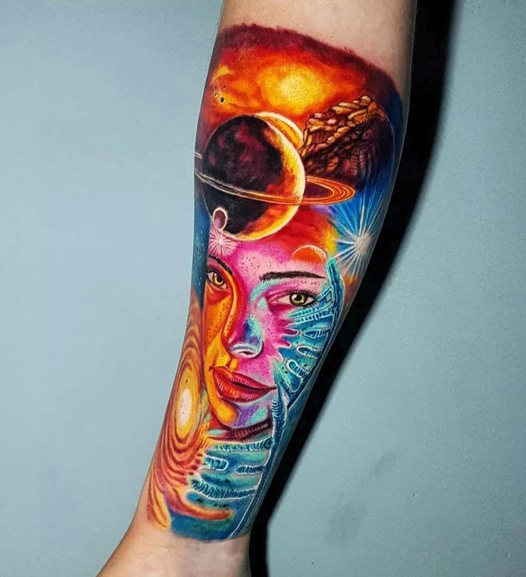 Tatuagem realismo colorida